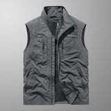 Men's Zip-Front Vest with Zipper Pockets