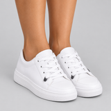 Low-Top Lace-Up Sneakers with Platform Sole