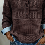 Polo Collar Half-Button Sweatshirt