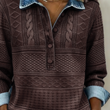 Polo Collar Half-Button Sweatshirt
