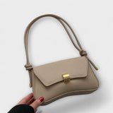 Flap Shoulder Bag with Knotted Strap and Metal Clasp