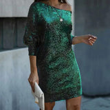 One-Shoulder Sequin Bodycon Mini Dress