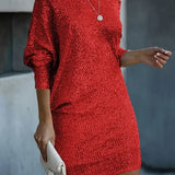 One-Shoulder Sequin Bodycon Mini Dress