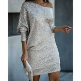 One-Shoulder Sequin Bodycon Mini Dress
