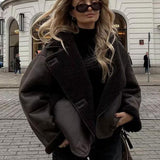Sherpa Collar Button-Front Jacket with Side Pockets