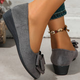 Bow Detail Ballet Flats with Round Toe