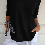 Oversized Knit Top with V-Neck and Half Sleeves