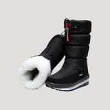 Quilted Mid-Calf Boots with Side Zip and Drawstring