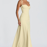 A-Line Maxi Dress with Sweetheart Neckline and Twist Front