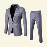 Tailored Suit Set with Single-Breasted Blazer and Straight-Leg Pants