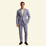 Tailored Suit Set with Single-Breasted Blazer and Straight-Leg Pants