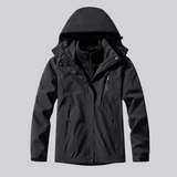 Women's Winter Jacket with Hood and Colour Block Design