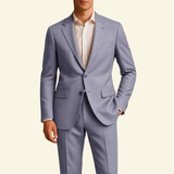 Tailored Suit Set with Single-Breasted Blazer and Straight-Leg Pants