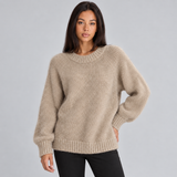 Oversized Knit Sweater with Round Neck