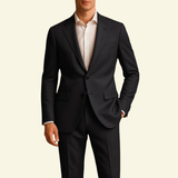 Tailored Suit Set with Single-Breasted Blazer and Straight-Leg Pants