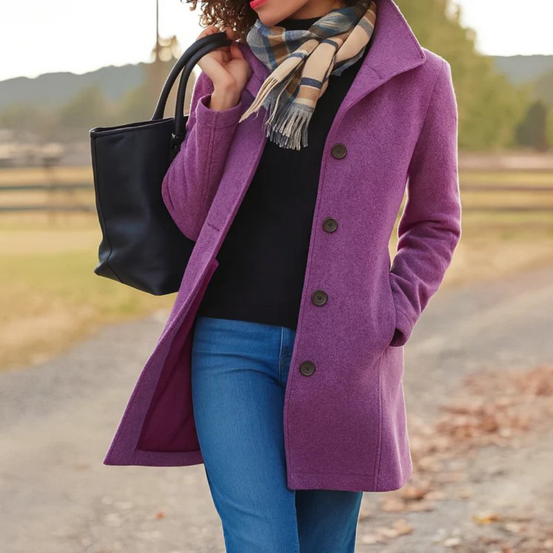 Wool Trench Coat with Button Front