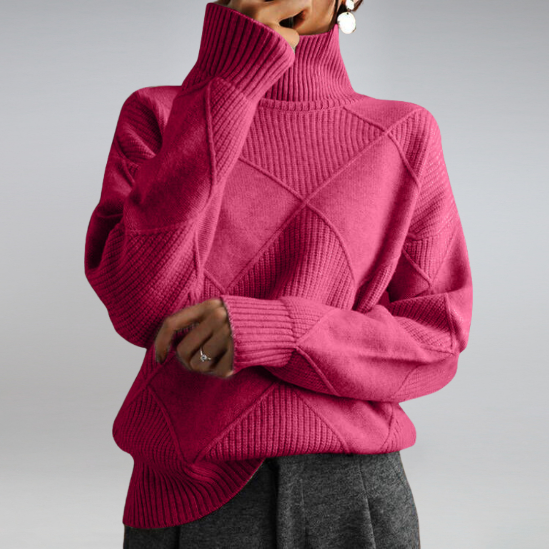 Turtleneck Sweater with Textured Knit Women