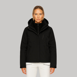 Women's Winter Jacket with Hood and Colour Block Design