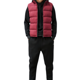 Men's Quilted Puffer Vest with Zip Front and Stand Collar