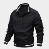 Bomber Jacket for Men – Zip-Up Casual Jacket with Stand Collar and Ribbed Cuffs for Everyday Wear
