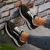 Wedge Lace-Up Sneakers with Side Zipper