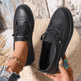 Low-Top Lace-Up Sneakers with Platform Sole