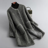 Teddy Fleece Jacket with Open Front and Side Pockets