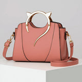 Stitched Top Handle Bag with Shoulder Strap