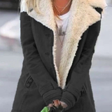 Women's Winter Coat with Faux Fur-Look Collar and Button Front for Everyday Wear