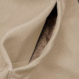 Faux Fur Lined Hooded Jacket with Zip Front and Patch Pockets
