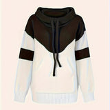 Cowl Neck Sweater with Drawstring and Front Pocket