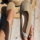 Knit Slip-On Flats with Round Toe
