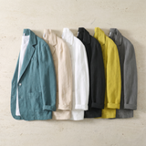 Men's Single-Breasted Linen Blazer with Patch Pockets