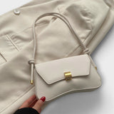 Flap Shoulder Bag with Knotted Strap and Metal Clasp