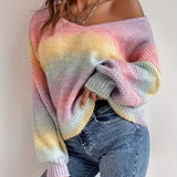 V Neck Sweater with Balloon Sleeves and Ribbed Cuff