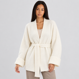 Belted Cardigan with Open Front and Wide Sleeves