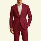 Tailored Suit Set with Single-Breasted Blazer and Straight-Leg Pants