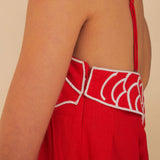 Sweetheart Neck Maxi Dress with Fish Print and Spaghetti Strap