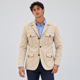 Field Jacket with Flap Pockets and Button Front