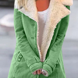 Women's Winter Coat with Faux Fur-Look Collar and Button Front for Everyday Wear