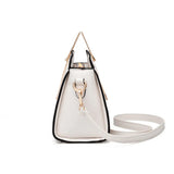 Stitched Top Handle Bag with Shoulder Strap