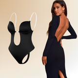 Backless Shapewear Bodysuit with Clear Straps