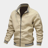 Bomber Jacket for Men – Zip-Up Casual Jacket with Stand Collar and Ribbed Cuffs for Everyday Wear