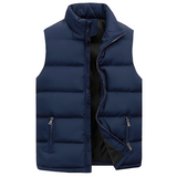 Men's Quilted Puffer Vest with Zip Front and Stand Collar