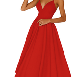Sweetheart Midi Dress with Flared Skirt and Spaghetti Straps