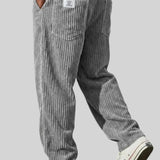 Corduroy Wide-Leg Pants with Patch Pockets
