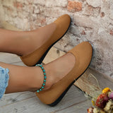 Knit Slip-On Flats with Round Toe