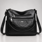 Crossbody Shoulder Bag with Multiple Zipper Pockets
