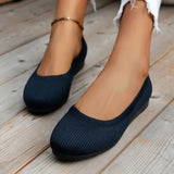 Knit Slip-On Flats with Round Toe