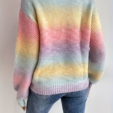 V Neck Sweater with Balloon Sleeves and Ribbed Cuff